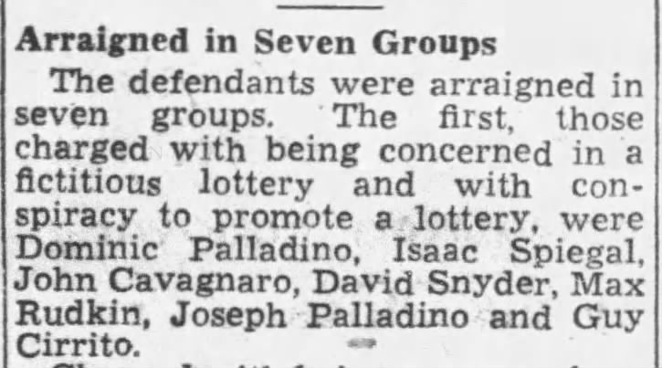Palladinos arraigned (14 Jan 1943)