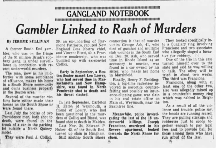 Wimpy Linked to Rash of Murders (6 Feb 1965)