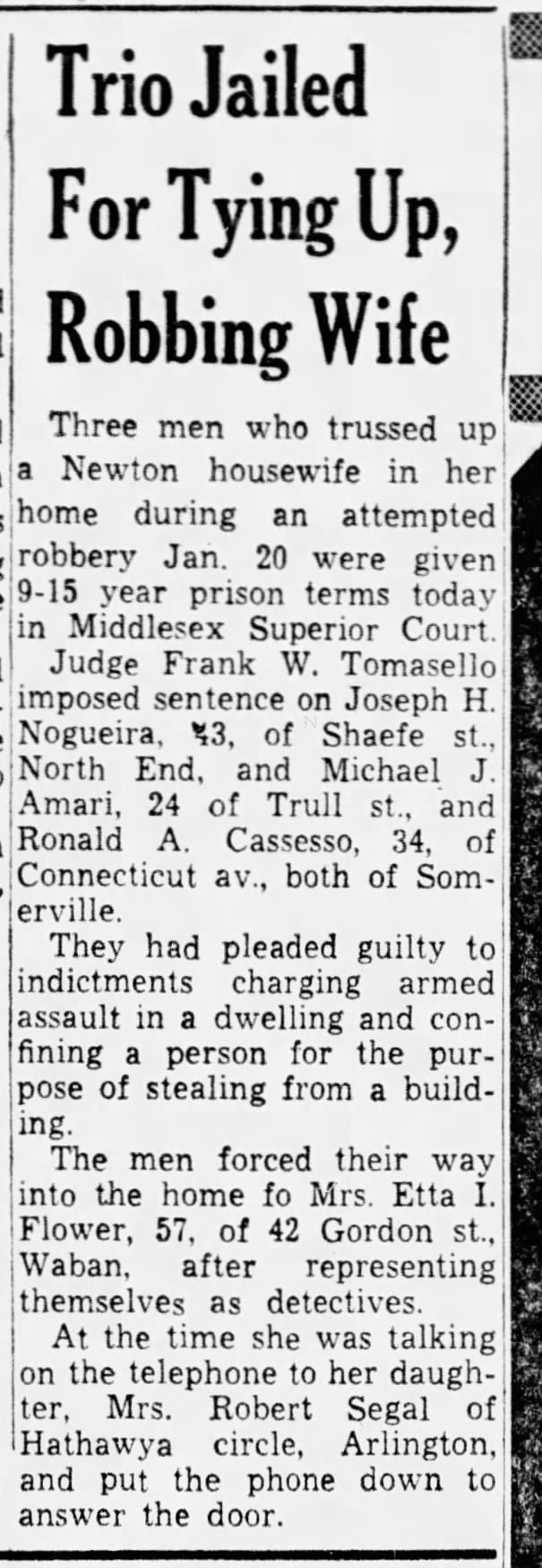 Cassesso sentenced (29 April 1966)