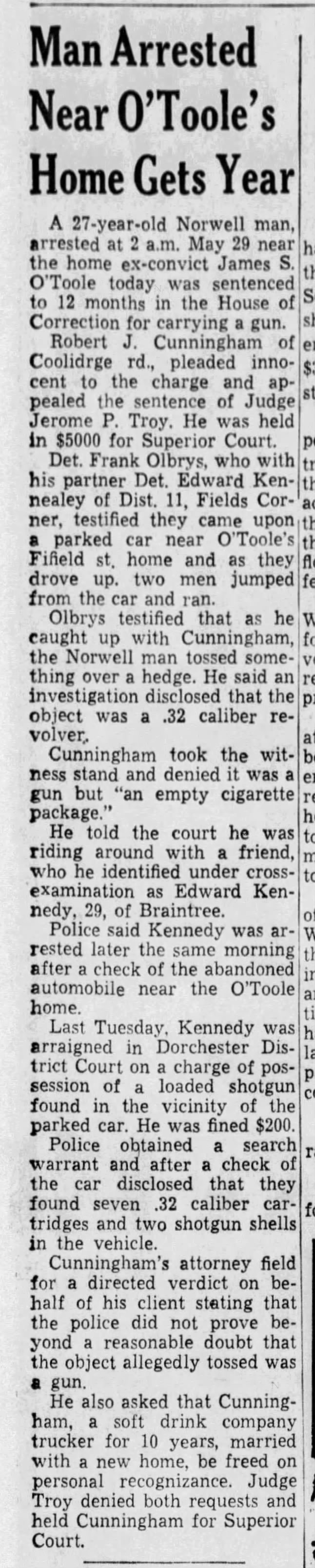 Cunningham 1 year (8 June 1965)