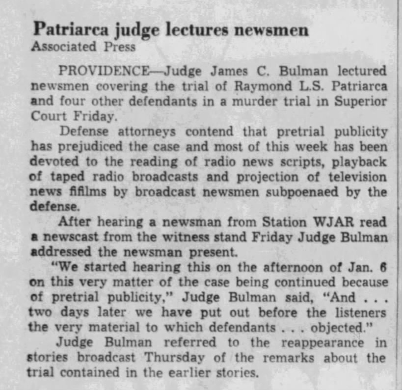 judge Bulman scolds the press Jan 9
