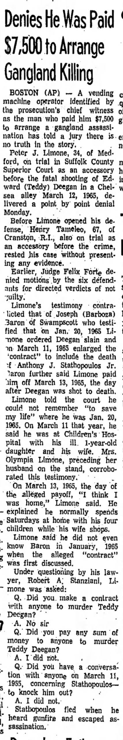 Limone testimony (23 July 1968)