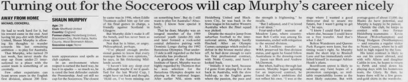 Turning out for the Socceroos will cap Murphy's career nicely