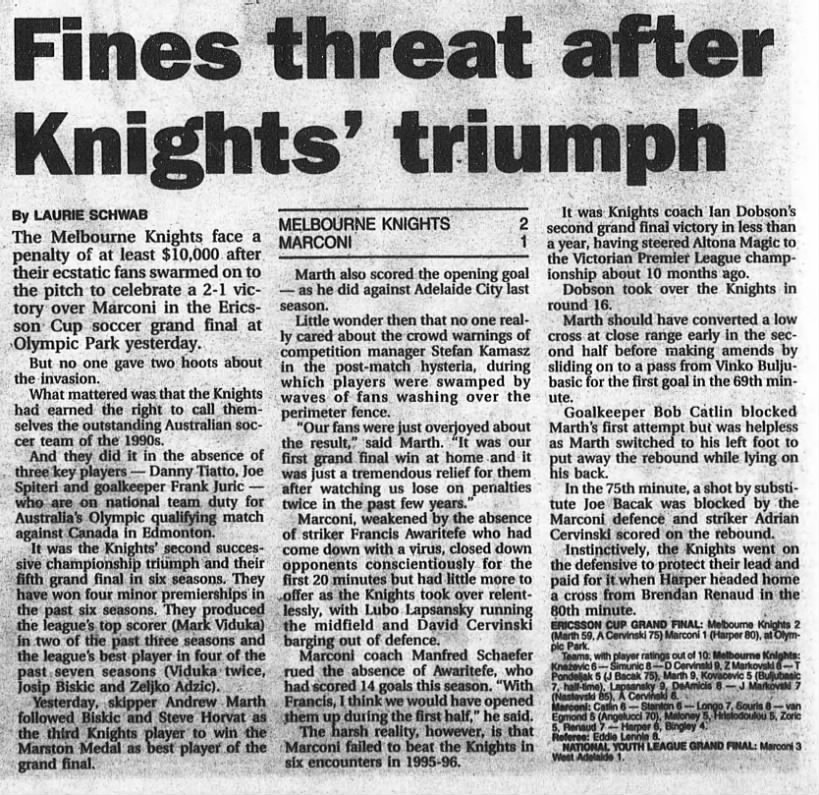 Fines threat after Knights' triumph