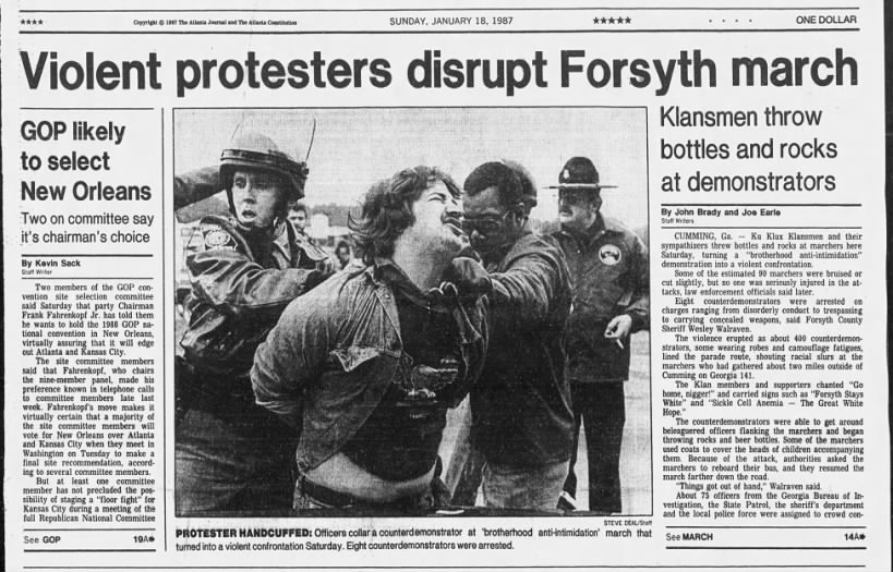 Jan 17, 1987 1st Forsyth March page 1