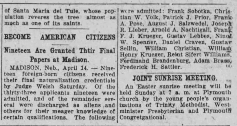 August Salzwedel - Nebraska State Journal - 15 Apr 1922, Page 5