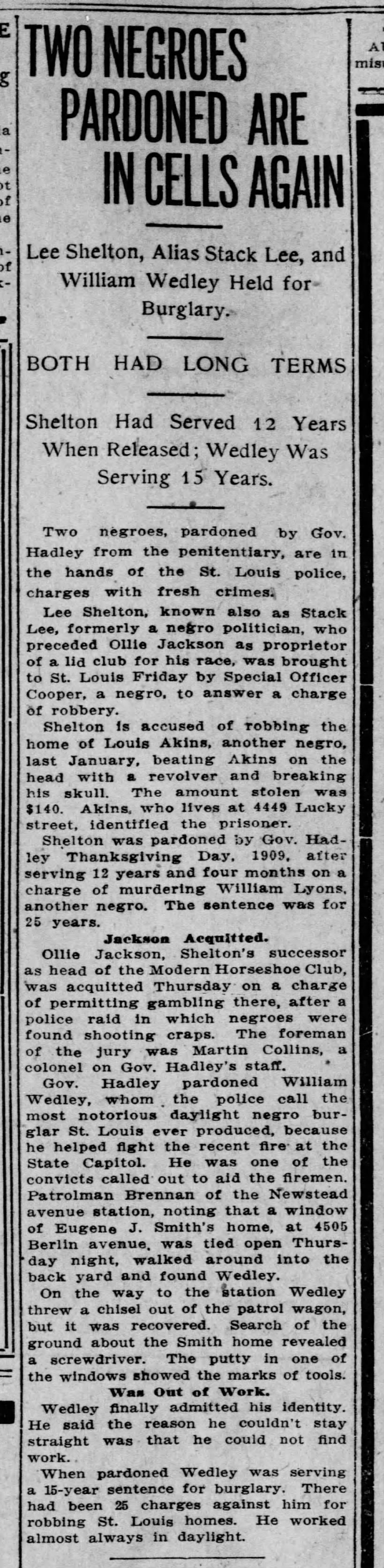 1911-03-17 - Lee Shelton - e-arrested