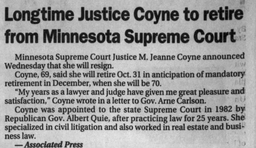 Coyne longtime1996