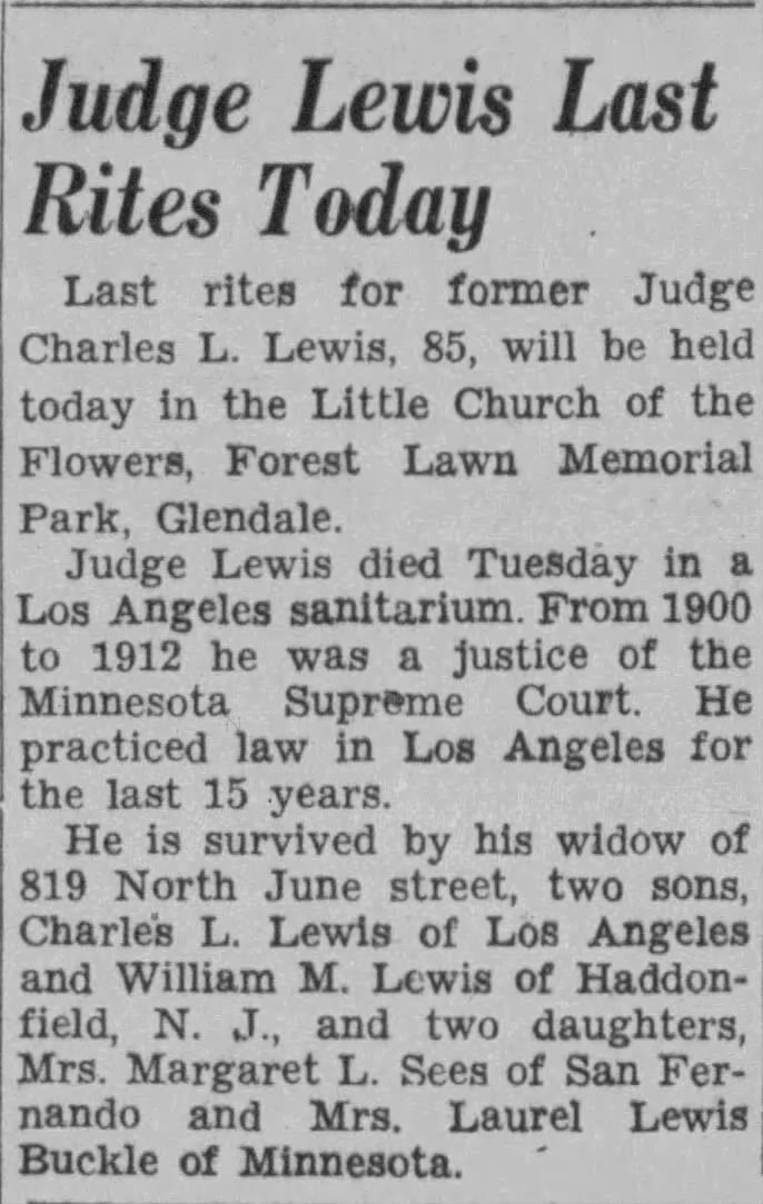 Obituary for Charles L. Lewis (Aged 85)