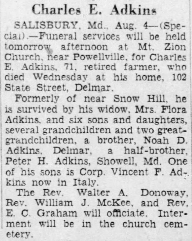 Obituary for Charles E. Atlkins (Aged 71)
