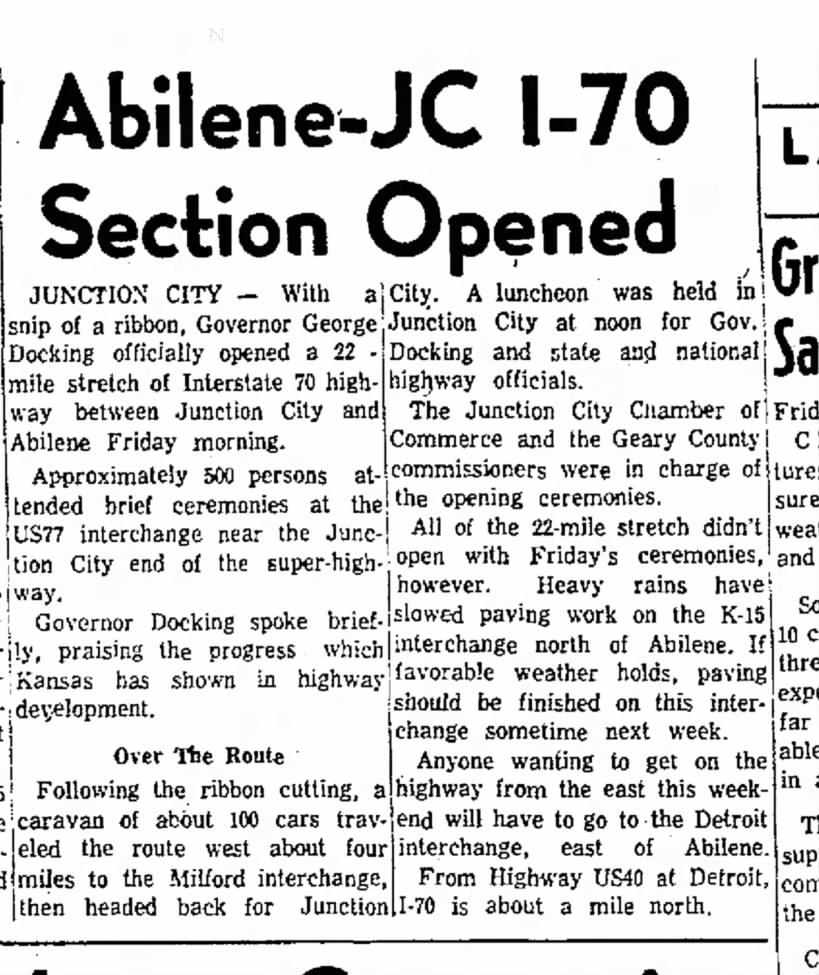 Abilene-JC I-70 Section Opened