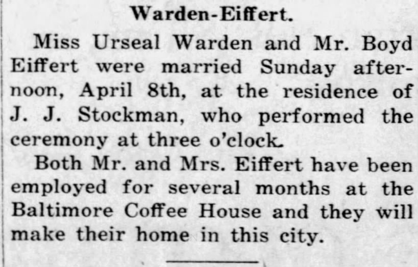 Marriage of Warden / Eiffert
