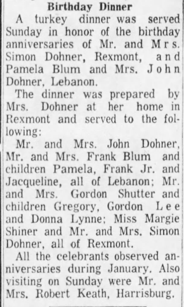 1961 01 31 - Birthday Dinner