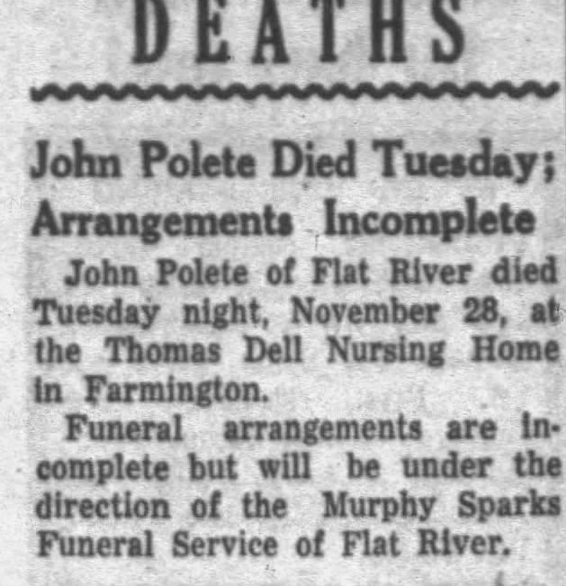 Obituary for John Polete