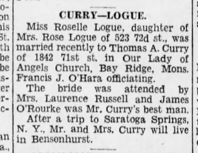 Marriage -Curry-Logue