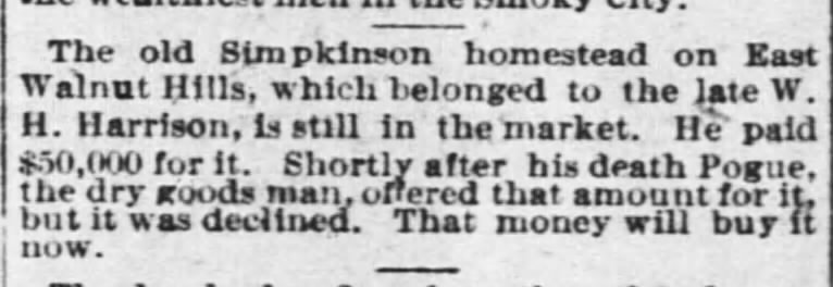Simpkinson_Harrison House, Cinti Enquirer, 14 Jan 1894, Page 13