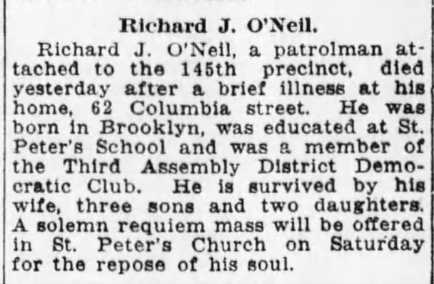 Richard O'Neil obituary.