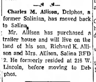 Charles Allison clip
Salina journal
28 Jan 1963