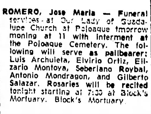 Obituary for Jose Maria ROMERO