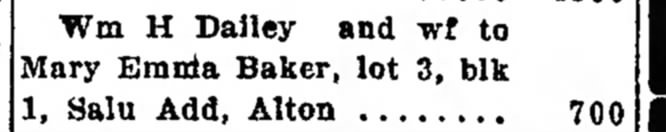 Mary Emma Baker real estate transaction 3 Apr 1915