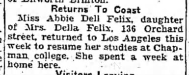 Indicates Felix family residing at 136 Orchard in 1935.
