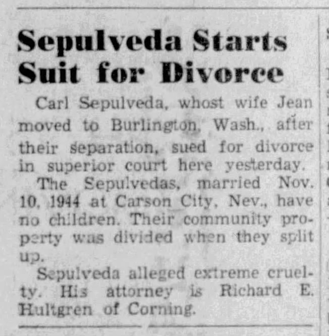Sepulveda start Suit for Divorce