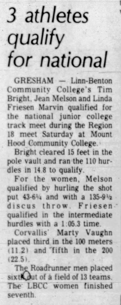 1980 05-13 Linda at LBCC Corvallis Gazette-Times page 19