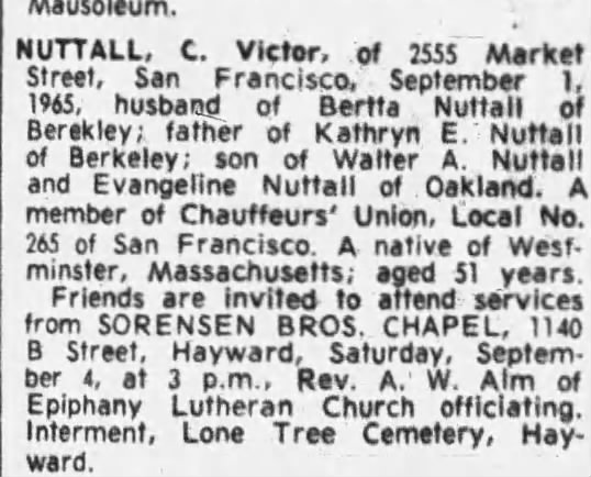 C Victor Nuttall obituary
