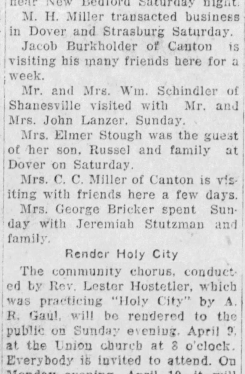 stutzman family visit 1922