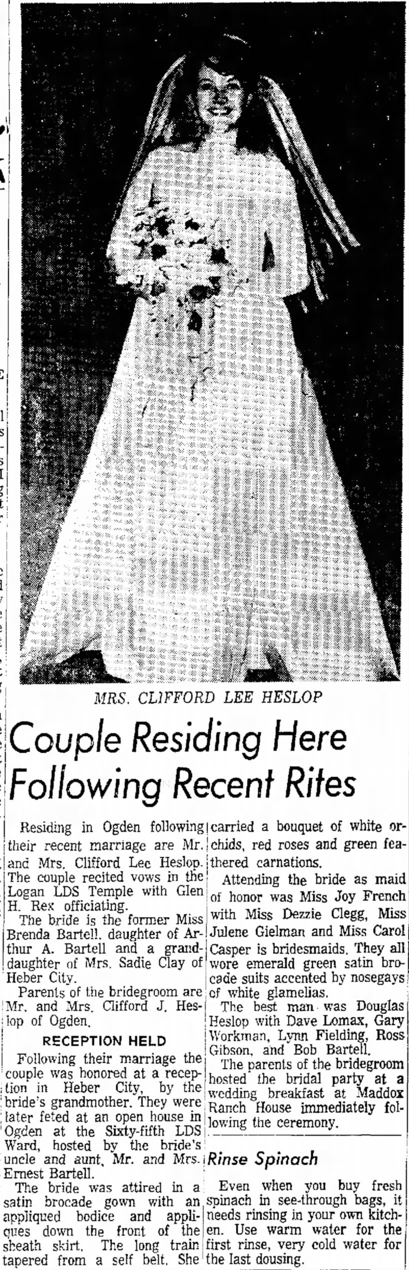 newspaper wedding