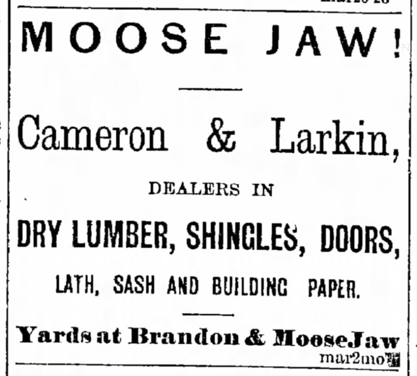Charles Larkin's lumber business in Manitoba