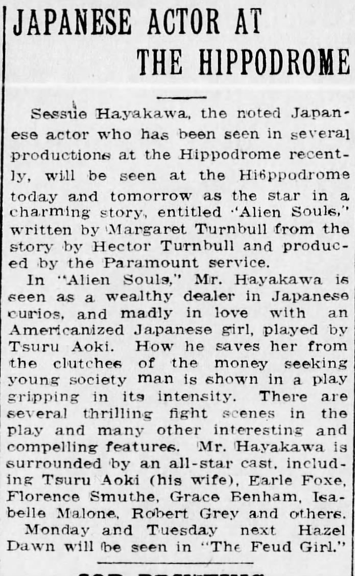 Japanese Actor at the Hippodrome