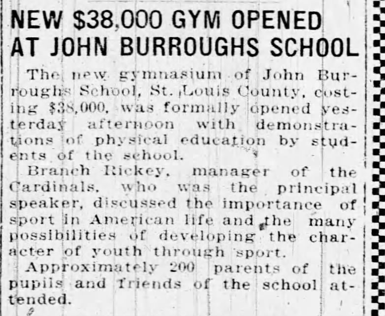 New $38,000 Gym Opened at John Burroughs School