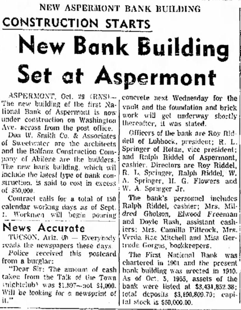 First National Bank of Aspermont