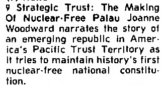 Palau TV documentary about nuclear-free constitution