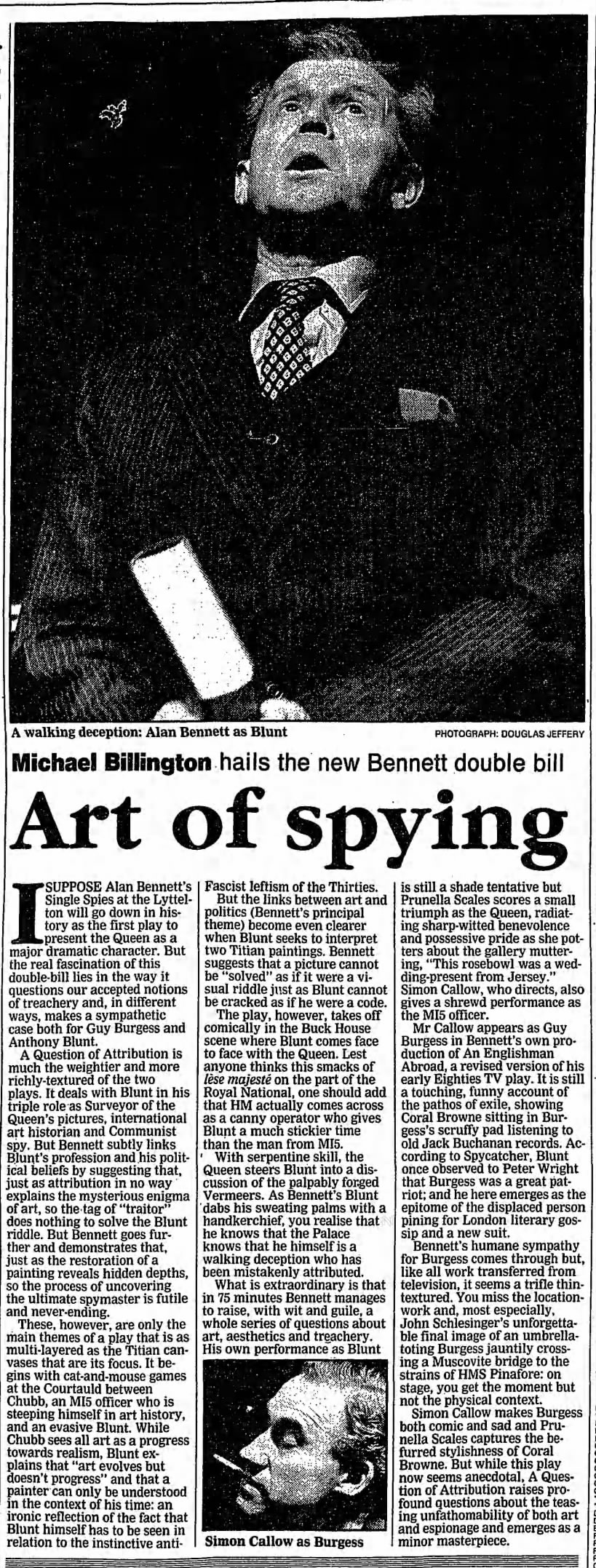 Billington on Single Spies