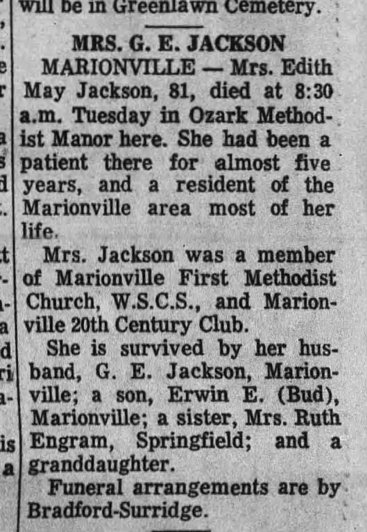 Edith May COWLES Jackson obit