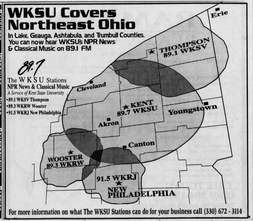 WKSU Covers Northeast Ohio (advertisement)