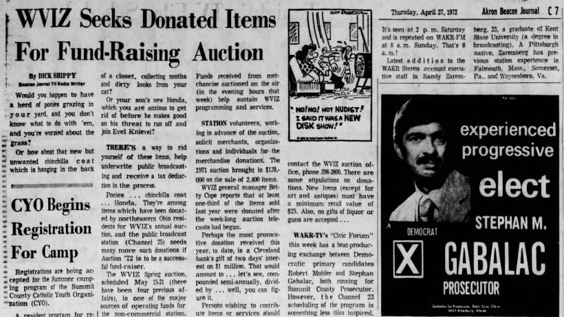 WVIZ Seeks Donated Items For Fund-Raising Auction