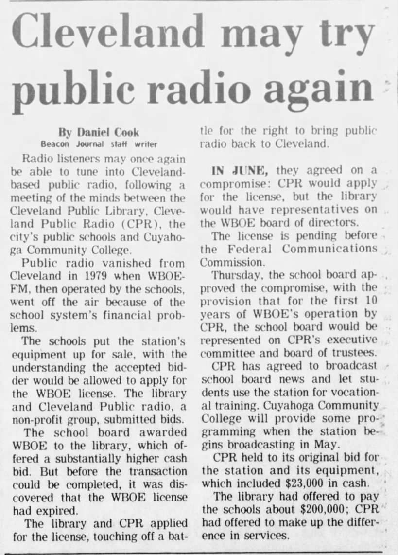 Cleveland may try public radio again