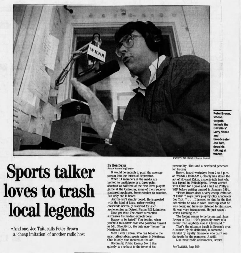 Sports talker loves to trash local legends
