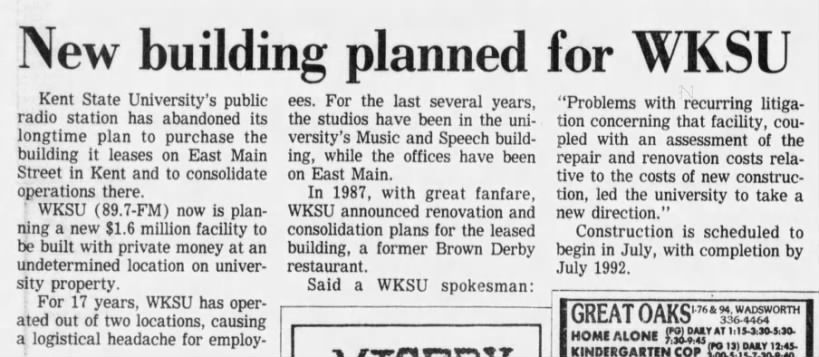 New building planned for WKSU