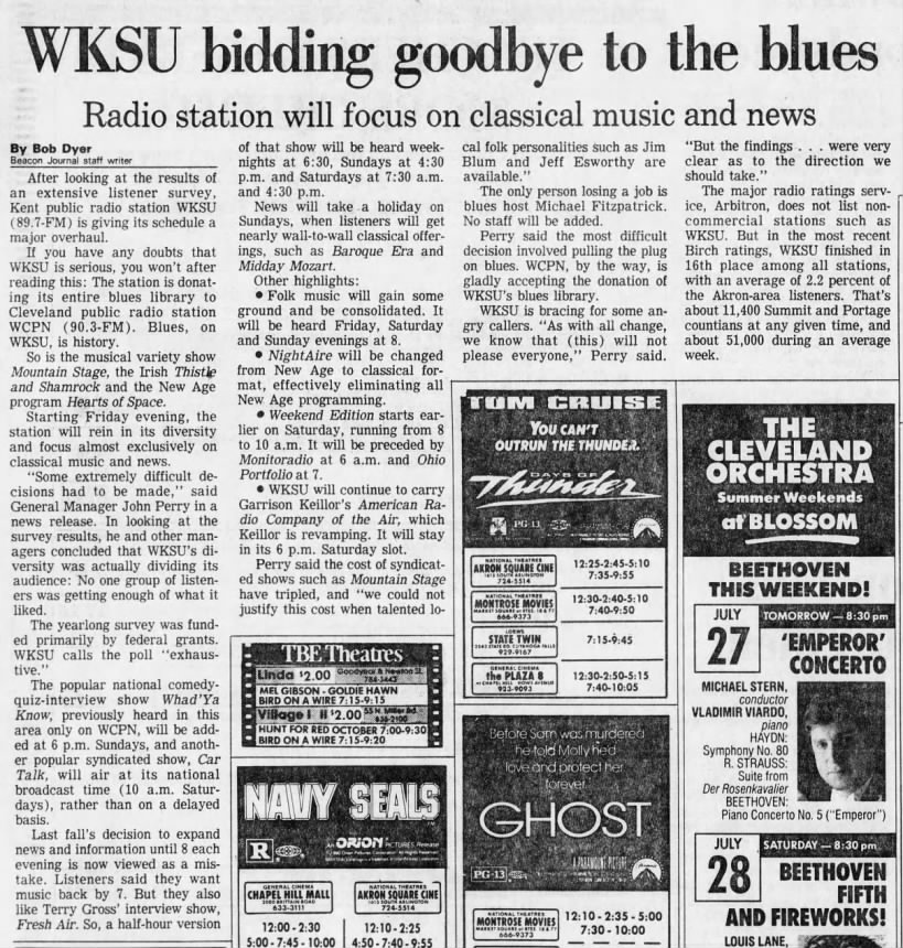 WKSU bidding goodbye to the blues