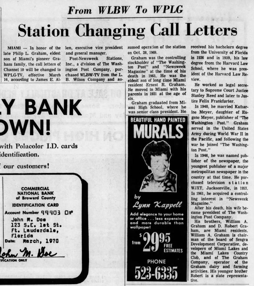 From WLBW To WPLG: Station Changing Call Letters
