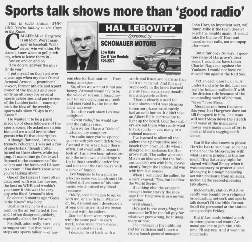 Sports talk shows more than 'good radio'