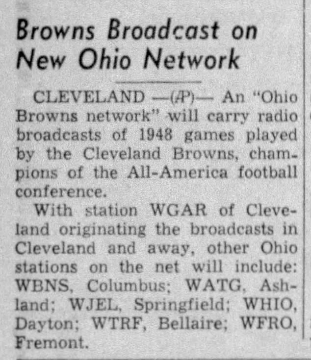 Browns Broadcast on New Ohio Network