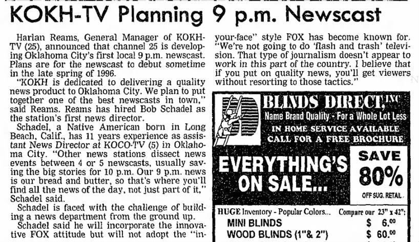KOKH-TV Planning 9 p.m. Newscast