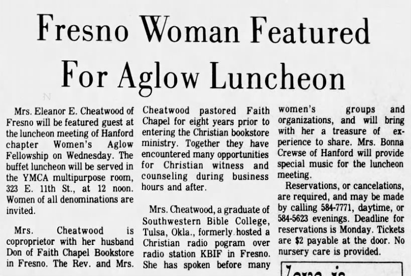 Fresno Woman Featured For Aglow Luncheon