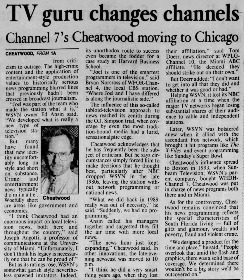 Channel 7 news guru switches to Chicago station, p2