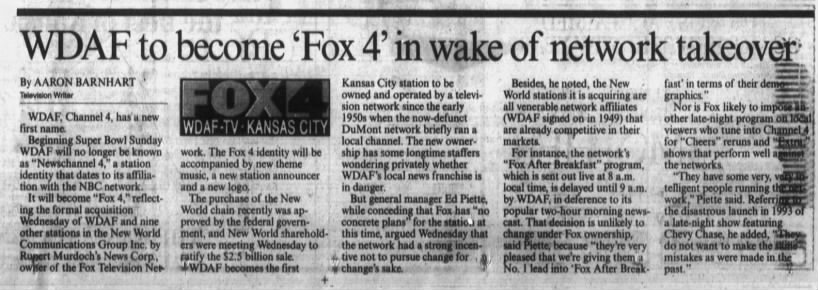 WDAF to become 'Fox 4' in wake of network takeover